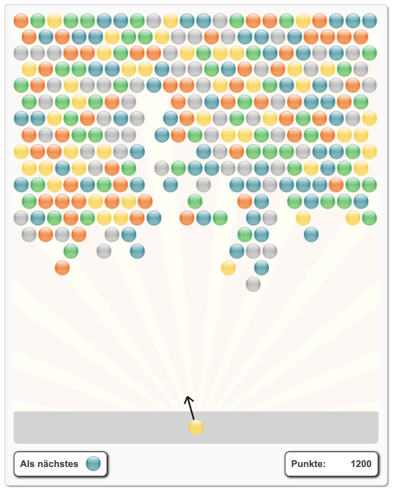 Bubble Bunny Spiel auf einem grossen Spielfeld