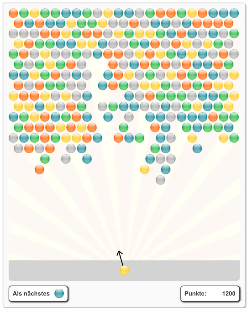 Bubble Shooter auf einem großen Spielfeld