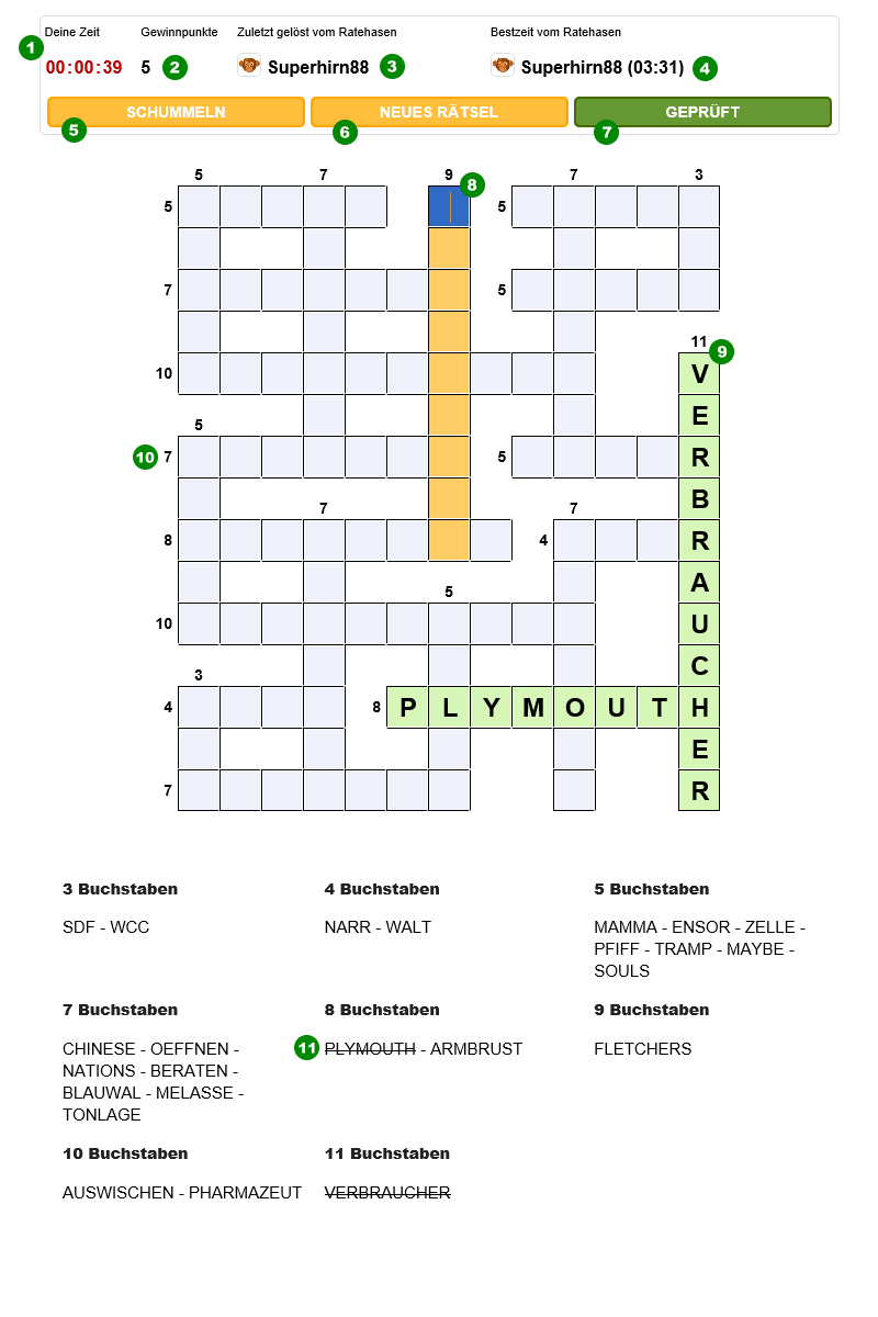 Gitterrätsel Rätsel Hilfe