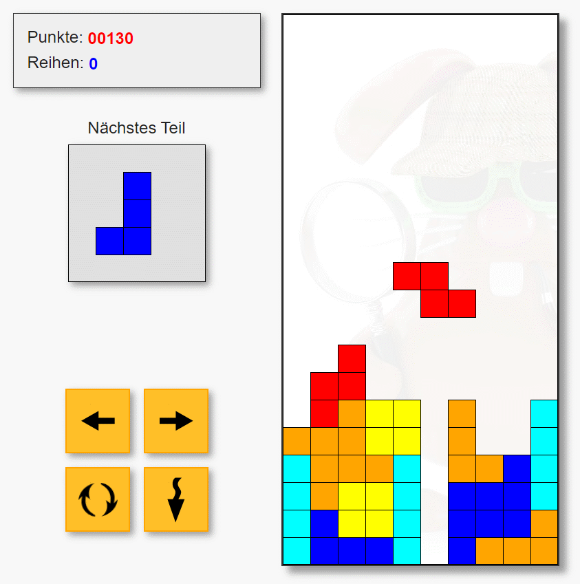 Ha-Setris funktioniert ähnlich wie Tetris