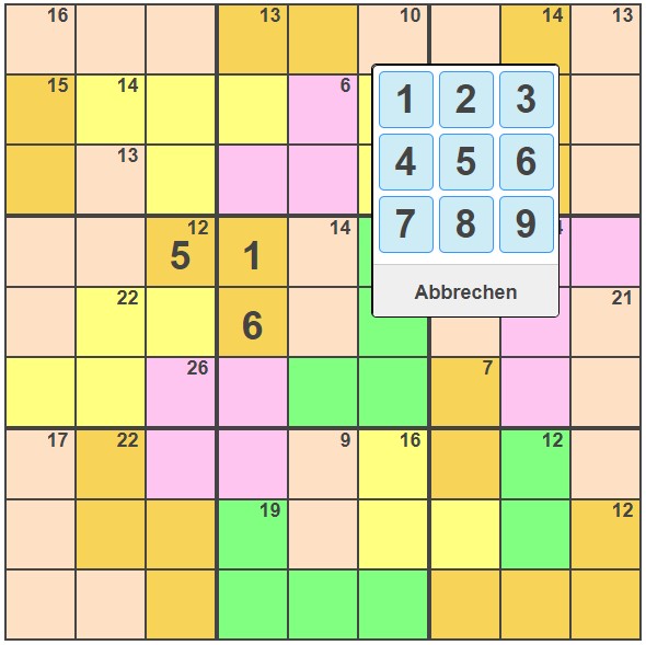 Killer Sudoku Rätsel Rätsel Hilfe