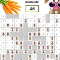 Das Karottenjagd Spiel funktioniert wie das beliebte Minesweeper