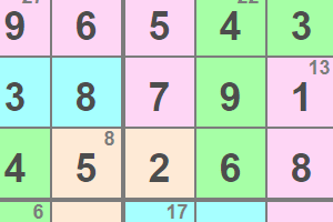 Das Killer Sudoku Rätsel ist eine spannende Alternative zum klassischen Sudoku Rätsel. Die Rätsel Felder sind farblich zu Rätsel Gruppen zusammengefasst und für jede Rätsel Gruppe ist die Summe der gesuchten Zahlen angegeben. Für eine der Rätsel Gruppe sind die richtigen Zahlen bereits vorgegeben, um den Einstieg in das Killer Sudoku Rätsel zu erleichtern.