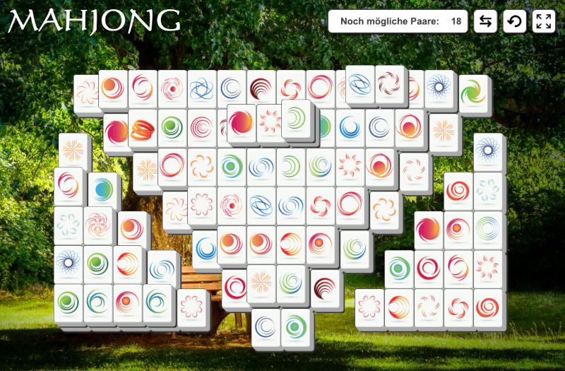 Ein Mahjong Solitaire mit einem besonders schönen Foto Hintergrund