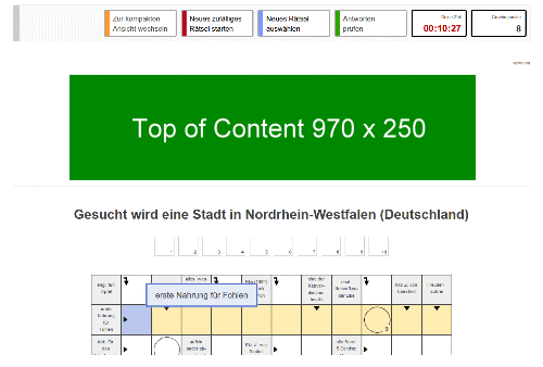 Werbefläche Top of Content