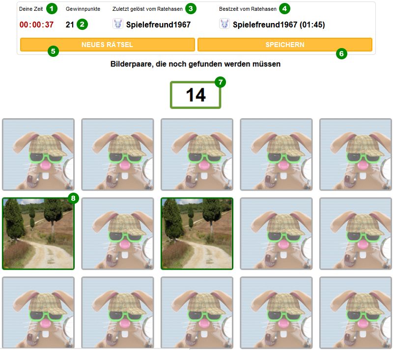 So funktioniert das kostenlose online MemoBunny Bilderpaare Finden Spiel So funktioniert das kostenlose online MemoBunny Bilderpaare Finden Spiel