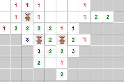 Das Minesweeper Spiel funktioniert wie das beliebte Computerspiel