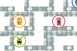 Im Monster Labyrinth Spiel sind die Monster los, und Du sollst Sie wieder einfangen. Die Monster sind ausgebüxt und haben sich im vertrackten Labyrinth verteilt. Fange eines nach dem anderen wieder ein, um das Monster Labyrinth Spiel zu gewinnen. Deine Spielaktionen wollen gut überlegt sein: Die Anzahl Deiner Spielzüge ist nämlich begrenzt.