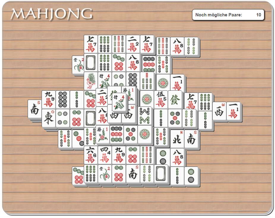 Mahjong Spiel mit der Figur Taube und dem Motiv Traditionell
