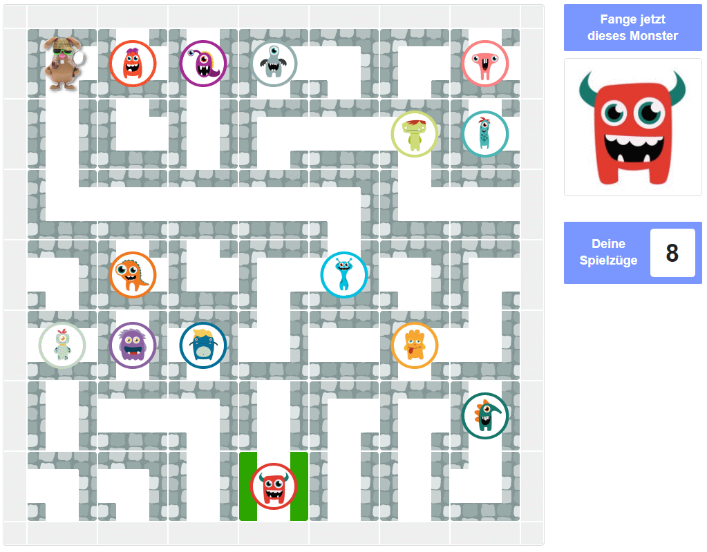 Monster Labyrinth Spiel mit 14 Monstern