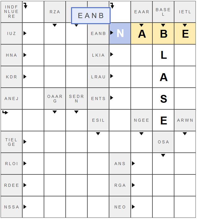 Schüttelrätsel mit dem Lösungswort BLASE