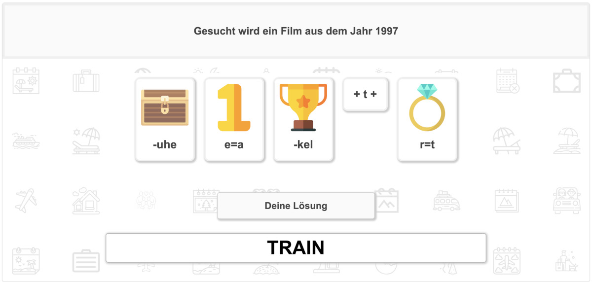 Rebus Rätsel mit der Fragestellung Ein Film aus dem Jahr 1997