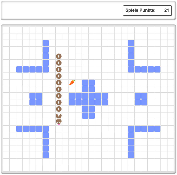 Snake Spiel mit einem kleinen Spielfeld