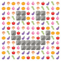 Online Veggie Crash Spiel mit dem Level »Bitte Lächeln«