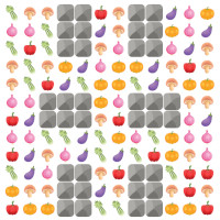 Online Veggie Crash Spiel mit dem Level »Barrikaden«