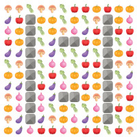 Online Veggie Crash Spiel mit dem Level »Azteken«