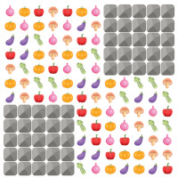 Online Veggie Crash Spiel mit dem Level »Quadrator«