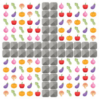 Online Veggie Crash Spiel mit dem Level »Vier Quadranten«