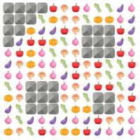 Online Veggie Crash Spiel mit dem Level »Abstrakt«